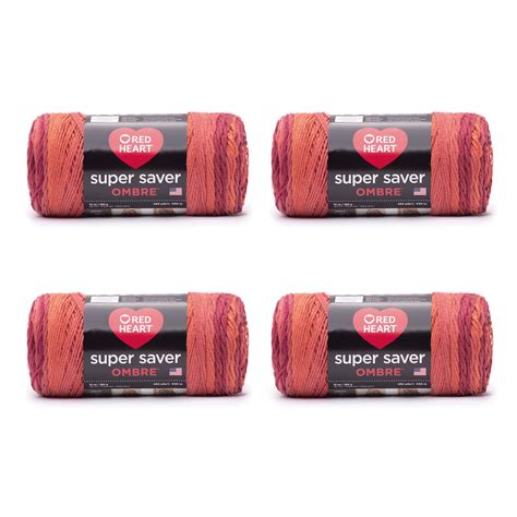 Red Heart Super Saver Ombre Medium Acrylic Hot Sauce Yarn Yd