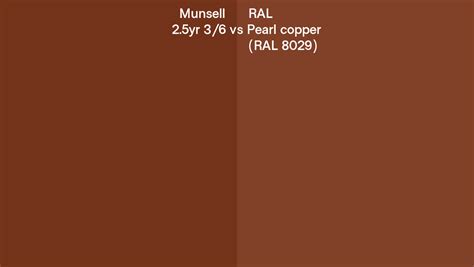 Munsell Yr Vs Ral Pearl Copper Ral Side By Side Comparison