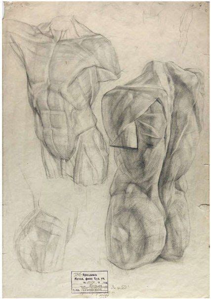 An Image Of Two Nude Female Torsos In Graphite By Artist Mark Mcinney