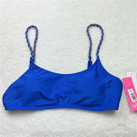 Lilly Pulitzer Swim Lilly Pulitzer Sharona Bikini Top In Blue Grotto Poshmark