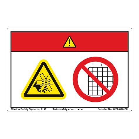 Dangerrotating Fan Blade Label Wf2 076 Dh Clarion Safety Systems