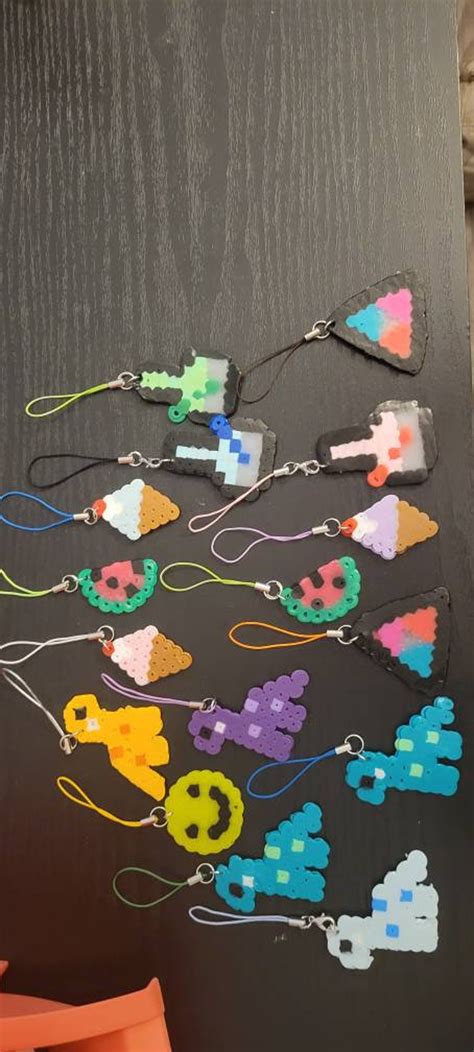 Mini Perler Keychains 4 Pack Etsy