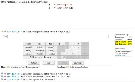 Solved Consider the following vectors: A = 3.9i + 2.9j + | Chegg.com