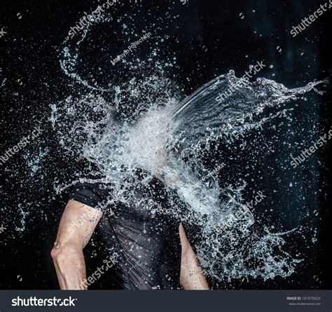 Nude Men Water Splash Liquid Nude Stock Photo 181970024 Shutterstock