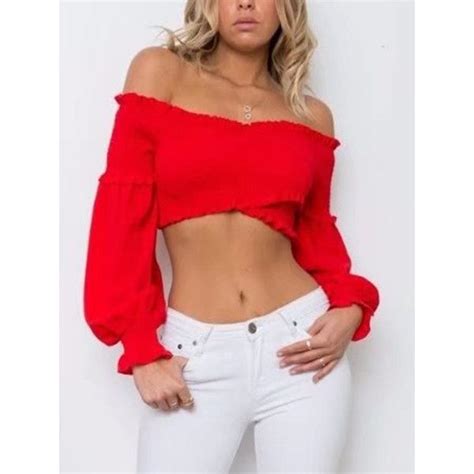 Red Off The Shoulder Crop Top