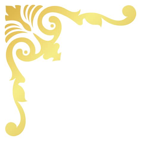 Gold vintage baroque corner ornament retro pattern antique style