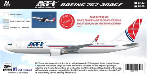 Adecs Decals Catalogue Ati Cargo Boeing Cf Decalset