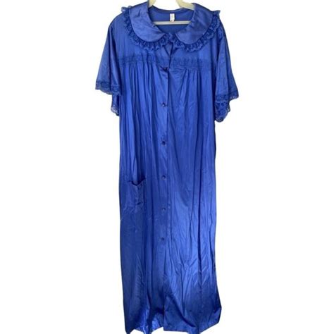 Lingerie Intimates Sleepwear Royal Blue Nancy King Xxl Granny Floor Length Nightgown