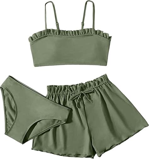 er Set Bikini Mädchen Bikini Shorts Sommer Strand Badebekleidung Bademode Kinder Teenager