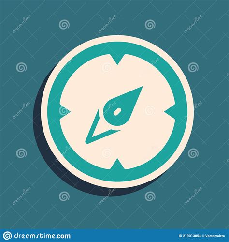 Green Compass Icon Isolated On Green Background Windrose Navigation