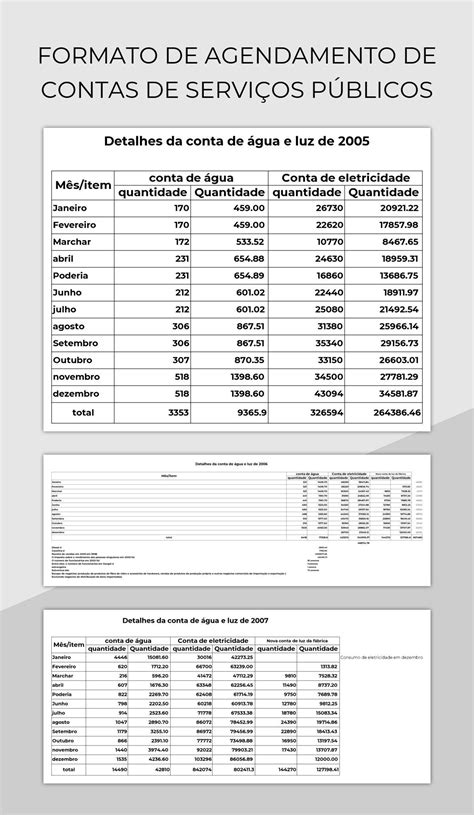 Planilhas Formato De Agendamento De Contas De Serviços Públicos Excel e