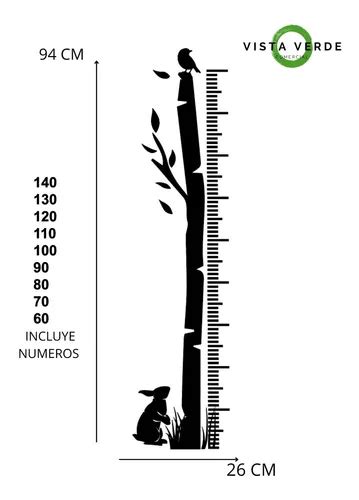Vinil De Pared Infantil Con Regla Para Medir Estatura En Venta En