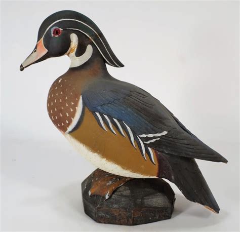 Wood Duck Drake Decoy Signed W Walton