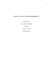 Age Race Class And Sex Women Redefining Differences Edited Docx Age Race Class And Sex