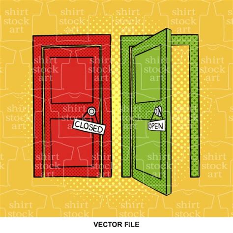 Door Doorway Comic T Shirt Stock Art