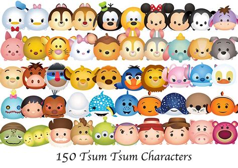 Tsum Tsum Characters 150 High Resolution Digital Clipart