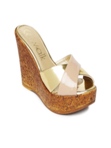 Buy Catwalk Women Gold Toned Nude Coloured Wedges Heels For Women 714740 Myntra