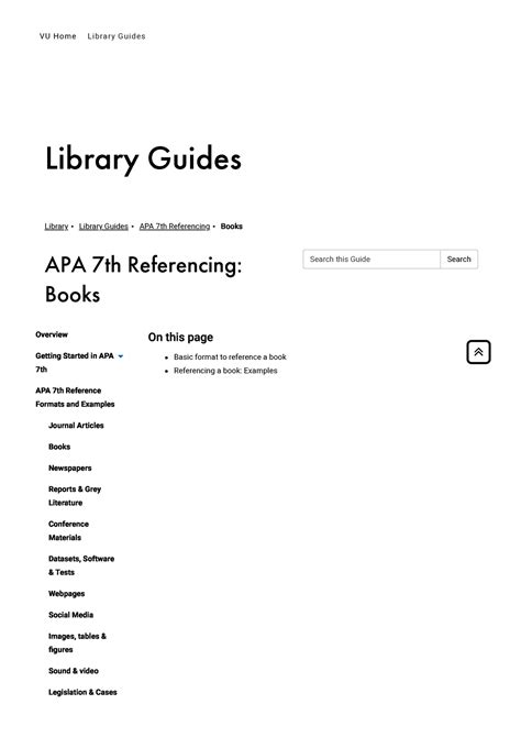 Books Apa Th Referencing Library Guides At Victoria University