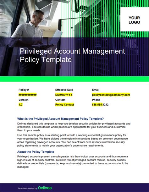 Privileged Account Management Policy Template Wisdominterface