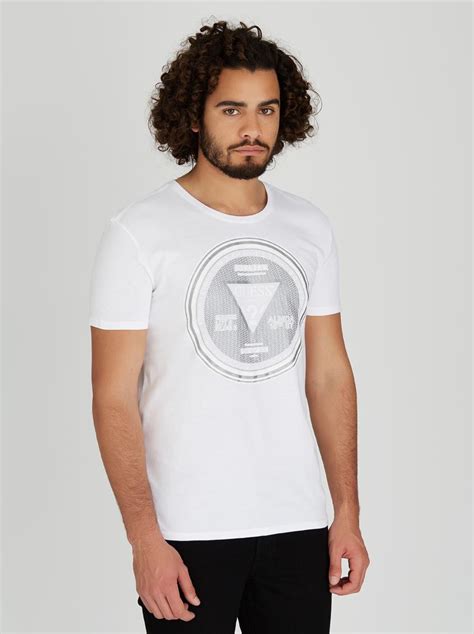 Short Sleeve Currency Crew T Shirt White Guess T Shirts And Vests