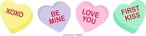 Candy Heart Sayings Sweethearts Valentines Day Stock Illustration ...