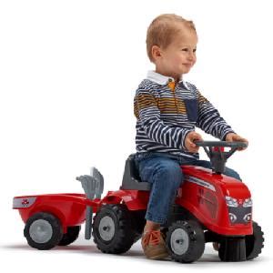 Falk Age 1 My First Massey Ferguson Tractor And Trailer With Rake And