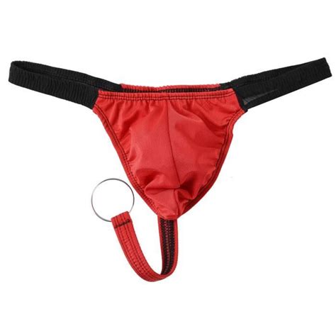 Yizyif Homme String Sexy O Ring Tanga Ouvert Fesse T Back G String Bulge Pouch Thong Bikini Slip
