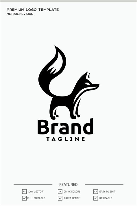 black fox logo template