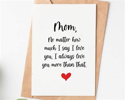 Love Card for Mom, Mom Birthday Card, Mothers Day Card From Daughter ...