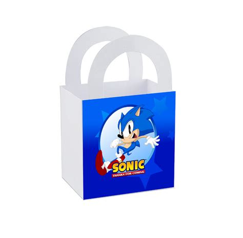 8 Sonic Hedgehog Treat Box Party Favor Loot Goody Bag Birthday 3 X 3