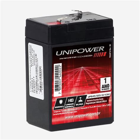 Bateria Selada VRLA 6V 4 5Ah UP645SEG Unipower