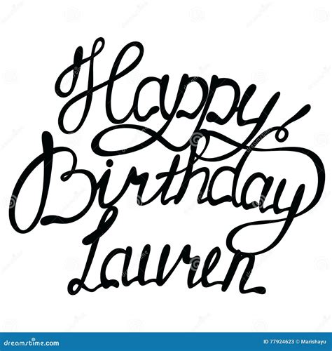 Happy Birthday Lauren Lettering Cartoon Vector | CartoonDealer.com ...