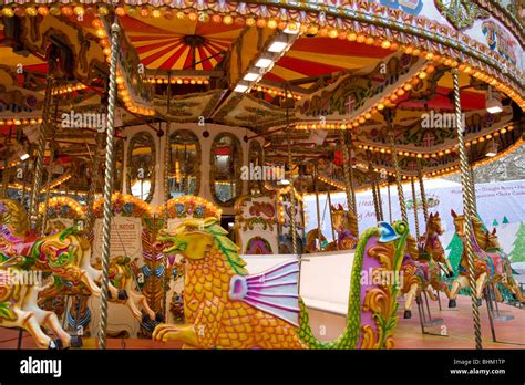 Australian Fairground Carousel Stock Photo Alamy