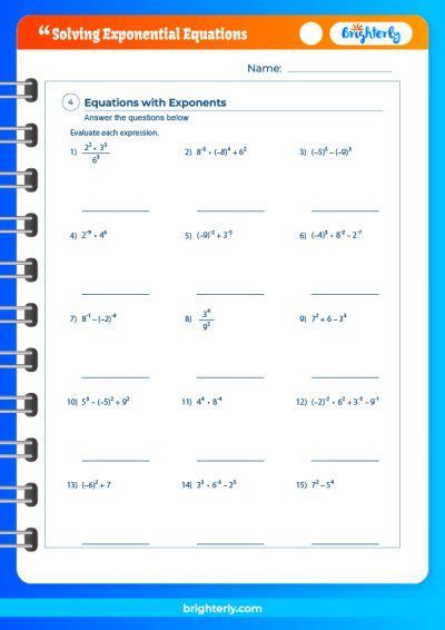 How To Use Solving Exponential Equations Worksheets [pdfs]