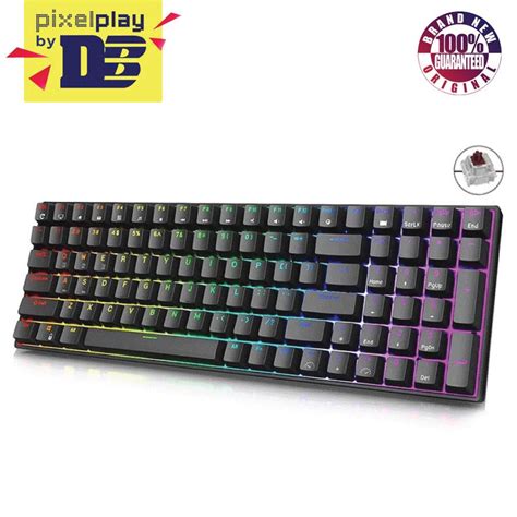 Royal Kludge RK100 Tri Mode RGB 100 Keys Hot Swappable Mechanical Keyboard Black Brown Switch