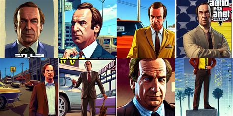 A Detailed Artwork Saul Goodman In Gta V Cover Art By Stable