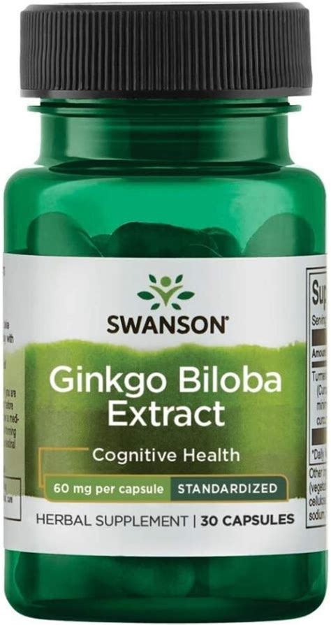 Swanson Ginkgo Biloba Extract 60mg 30 caps MuscleShop aukščiausios