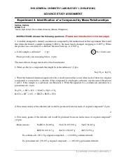 Asa Expt Mass Relationships Pdf Shs General Chemistry Laboratory