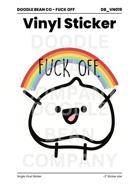Fuck Off Sticker Rainbow Sarcastic Stickers Deco Stickers Vinyl Stickers Funny Stickers Water