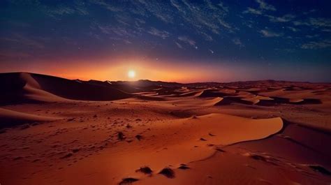 Premium AI Image | desert area with stars in the sky