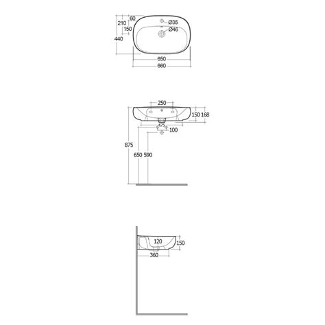 Lavabo Suspendido Moderno Blanco L Cido Mm X Mm Agujero Para