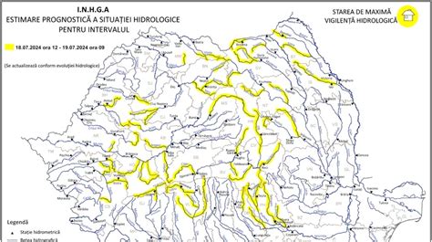 Cod galben de VIITURI în opt județe din România