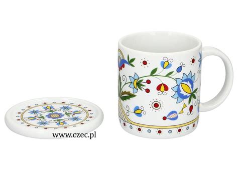 Kaszubski Kubek Zaparzacz Porcelana Lubiana Eryk Czec Kaszubskie