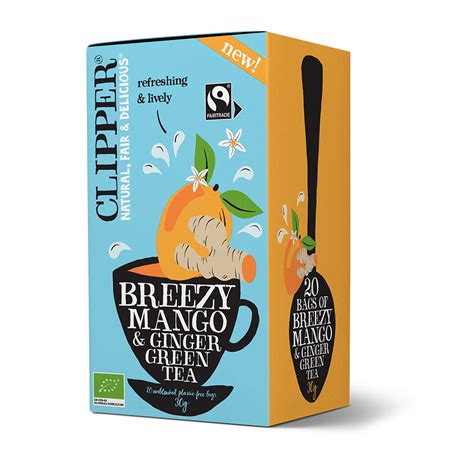 Breezy Organic Mango Ginger Green Tea Clipper Teas Be