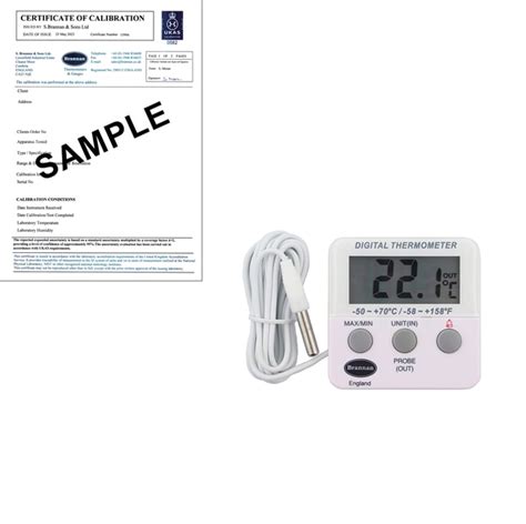 Brannan Twin Reading Thermometer With Calibration Certificate Brannan