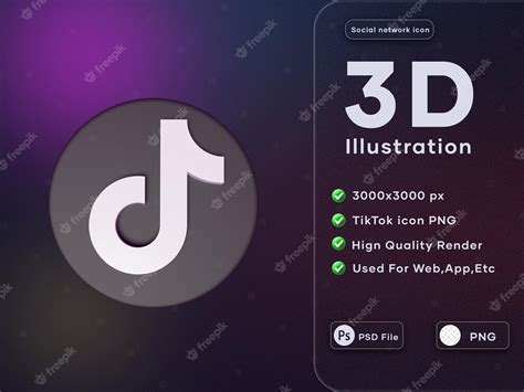 Premium PSD | 3d tiktok icon high qualiyt render