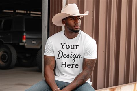 Black Western Cowboy Rodeo Tshirt Mockup Graphic By Lara S Designs