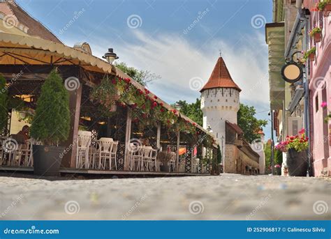 Aged Architecture Of Sibiu Old Town With Impressive Medieval Historical