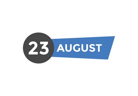 august 23 calendar reminder. 23th august daily calendar icon template ...