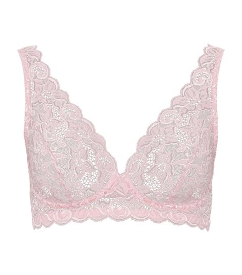 Womens Hanro Pink Lace Moments Soft Cup Bra Harrods Us